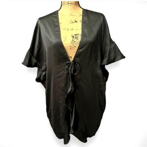 Victoria SECRET,Women, Black, Satin,Kimono, Robe, One Size , EUC $75 retail